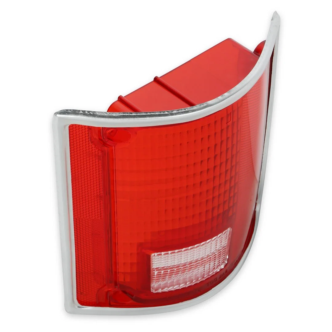 07-105 – HOLLEY Tail Light Lens, Red Lens With Clear Reverse Rectangular Single With Chrome Trim/ Mounting Hardware